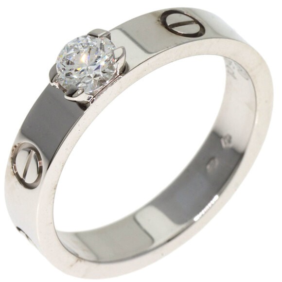 CARTIER 18k Silver Diamond Love Ring #50 - Picture 2 of 11